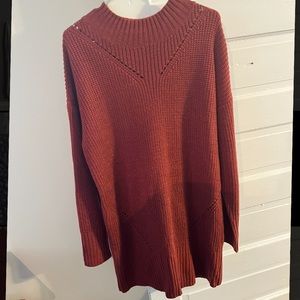 size large burnt orange/reddish sweater dress.